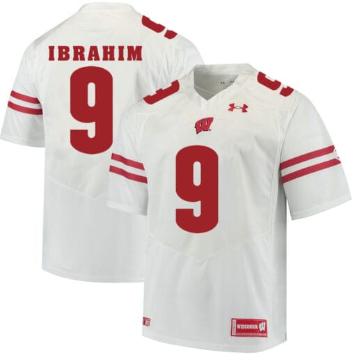 Wisconsin Badgers #9 Rachid Ibrahim College Football Jersey White