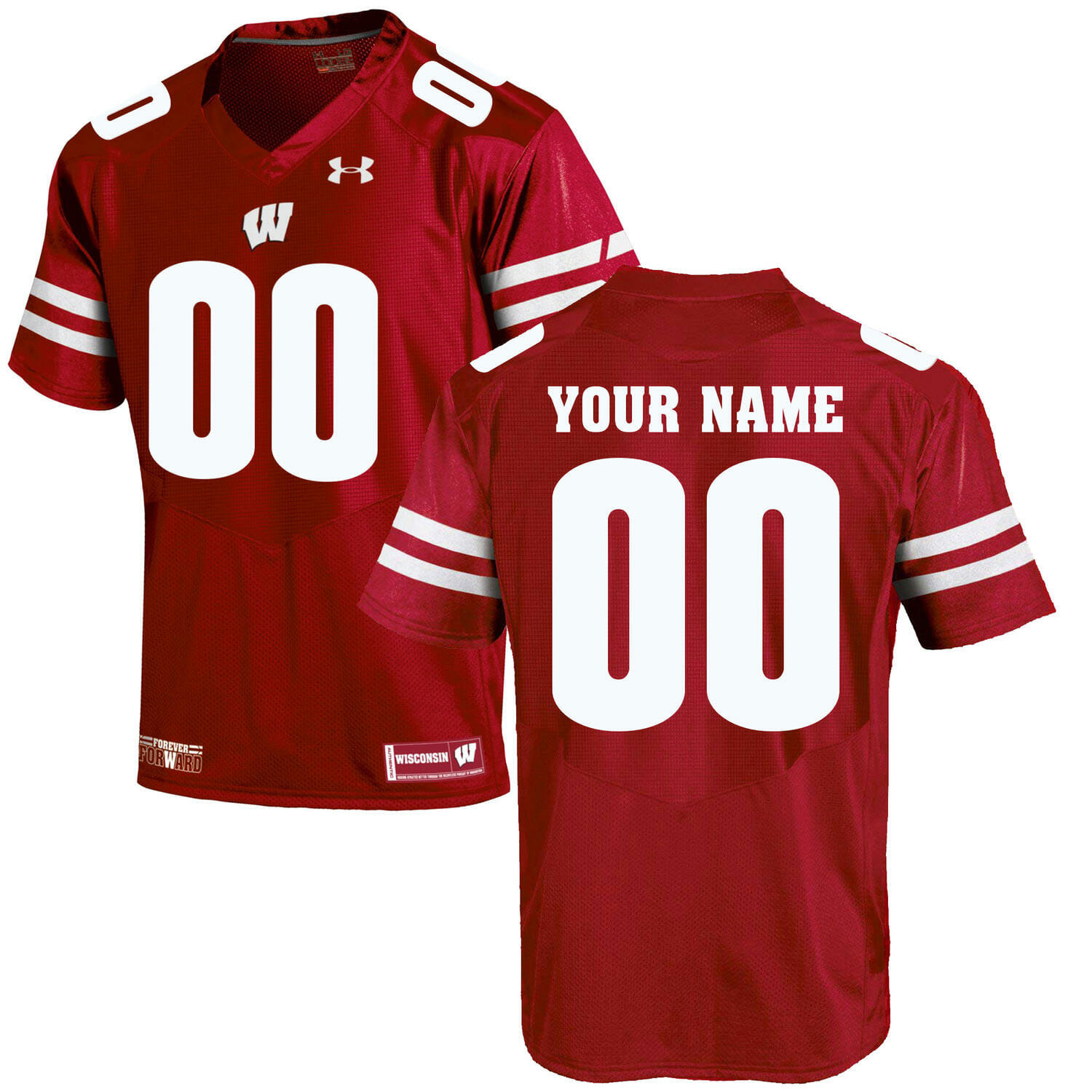 Custom Wisconsin Badgers Jersey Name And Number College Football Red