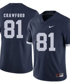 Penn State Nittany Lions Jack Crawford Jersey #81 Football NCAA Jerseys Dark Blue