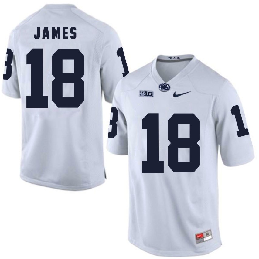 Penn State Nittany Lions Jesse James Jersey #18 Football NCAA Jerseys White