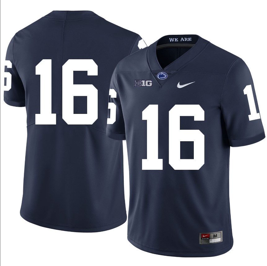 Penn State Nittany Lions NO NAME Jersey #16 Football NCAA Jerseys Dark Blue