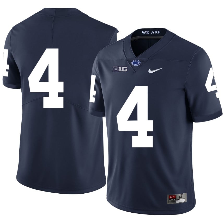 Penn State Nittany Lions NO NAME Jersey #4 Football NCAA Jerseys Dark Blue