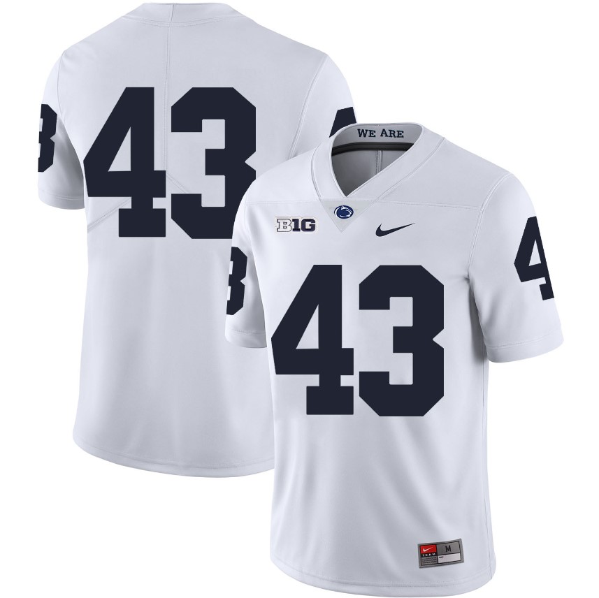 Penn State Nittany Lions NO NAME Jersey #43 Football NCAA Jerseys White