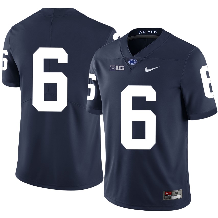 Penn State Nittany Lions NO NAME Jersey #6 Football NCAA Jerseys Dark Blue