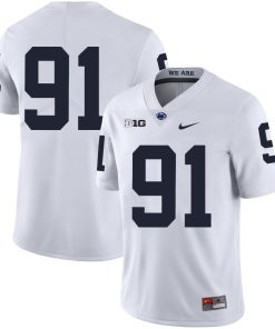 Penn State Nittany Lions NO NAME Jersey #91 Football NCAA Jerseys White