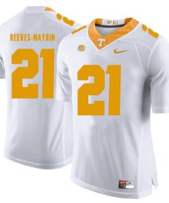 Tennessee Volunteers Jalen Reeves-Maybin Jersey #21 Football NCAA Jerseys White Orange