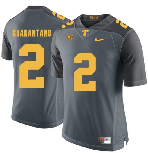 Tennessee Volunteers Jarrett Guarantano Jersey #2 Football NCAA Jerseys Gray