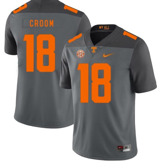 Tennessee Volunteers Jason Croom Jersey #18 Football NCAA Jerseys Gray