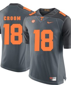 Tennessee Volunteers Jason Croom Jersey #18 Football NCAA Jerseys Gray Orange