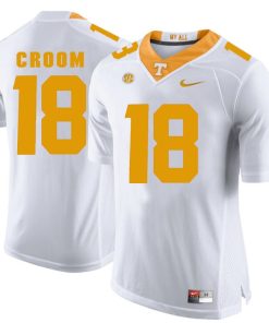 Tennessee Volunteers Jason Croom Jersey #18 Football NCAA Jerseys White Orange