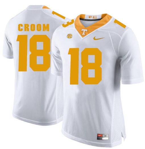 Tennessee Volunteers Jason Croom Jersey #18 Football NCAA Jerseys White Orange