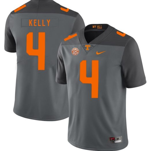 Tennessee Volunteers John Kelly Jersey #4 Football NCAA Jerseys Gray