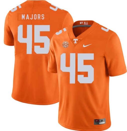Tennessee Volunteers Johnny Majors Jersey #45 Football NCAA Jerseys Dark Orange