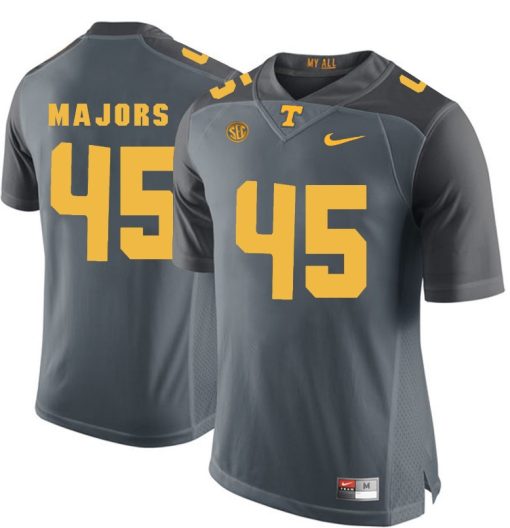 Tennessee Volunteers Johnny Majors Jersey #45 Football NCAA Jerseys Gray