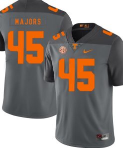 Tennessee Volunteers Johnny Majors Jersey #45 Football NCAA Jerseys Gray Orange