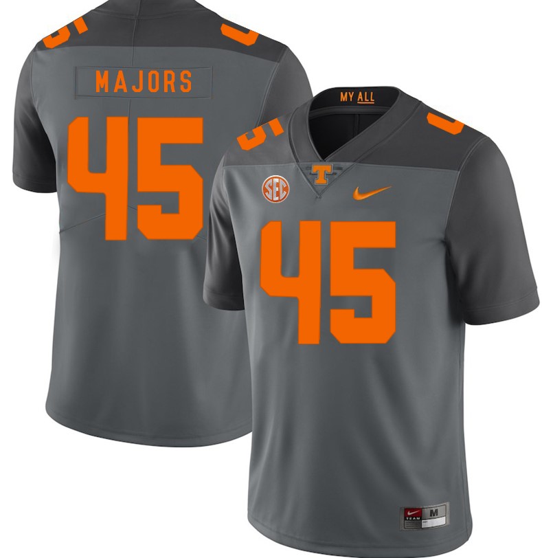 Tennessee Volunteers Johnny Majors Jersey #45 Football NCAA Jerseys Gray Orange