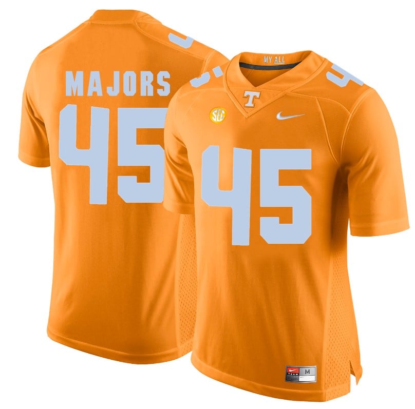 Tennessee Volunteers Johnny Majors Jersey #45 Football NCAA Jerseys Orange