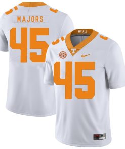 Tennessee Volunteers Johnny Majors Jersey #45 Football NCAA Jerseys White Orange