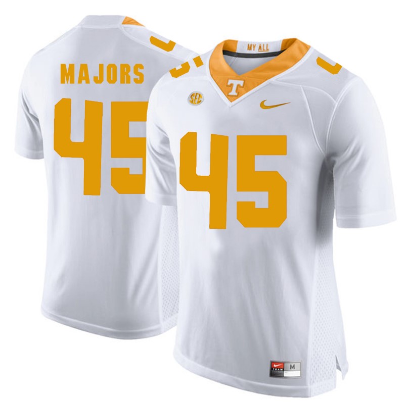 Tennessee Volunteers Johnny Majors Jersey #45 Football NCAA Jerseys White