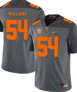 Tennessee Volunteers Jordan Williams Jersey #54 Football NCAA Jerseys Gray