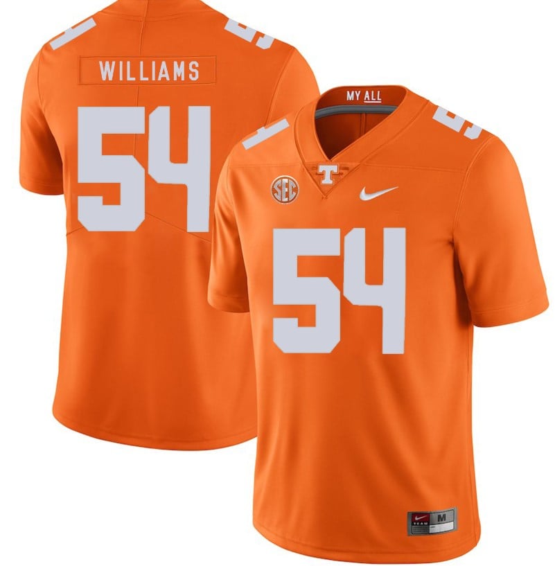 Tennessee Volunteers Jordan Williams Jersey #54 Football NCAA Jerseys Orange
