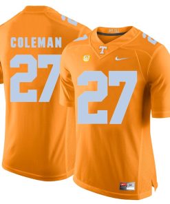 Tennessee Volunteers Justin Coleman Jersey #27 Football NCAA Jerseys Light Orange