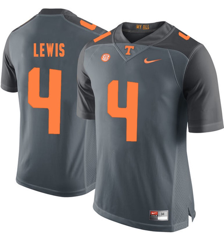 Tennessee Volunteers Latroy Lewis Jersey #4 Football SEC NCAA Jerseys Gray