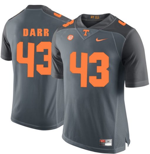 Tennessee Volunteers Matt Darr Jersey #43 Football NCAA Jerseys Gray Orange
