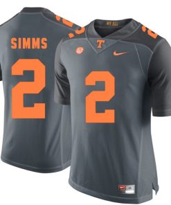 Tennessee Volunteers Matt Simms Jersey #2 Football NCAA Jerseys Gray Orange