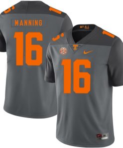 Tennessee Volunteers Peyton Manning Jersey #16 Football NCAA Jerseys Gray Orange