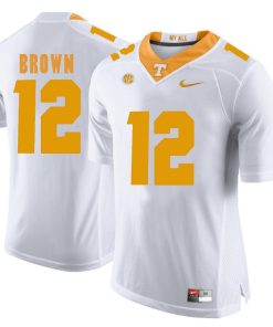 Tennessee Volunteers Sean Brown Jersey #12 Football NCAA Jerseys White