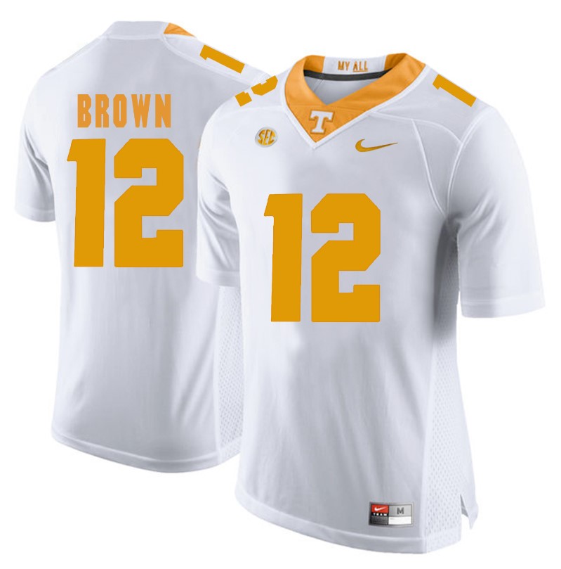 Tennessee Volunteers Sean Brown Jersey #12 Football NCAA Jerseys White