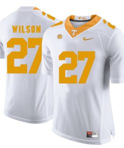 Tennessee Volunteers Toby Wilson Jersey #27 Football NCAA Jerseys White