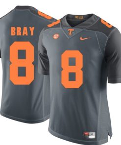 Tennessee Volunteers Tyler Bray Jersey #8 Football NCAA Jerseys Gray