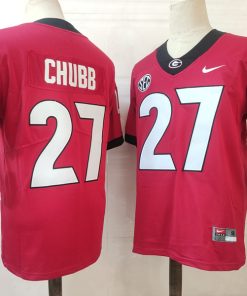Georgia Bulldogs #27 Nick Chubb NCAA Football Jersey Red