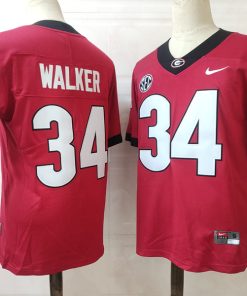 Georgia Bulldogs #34 Herchel Walker NCAA Football Jersey Red