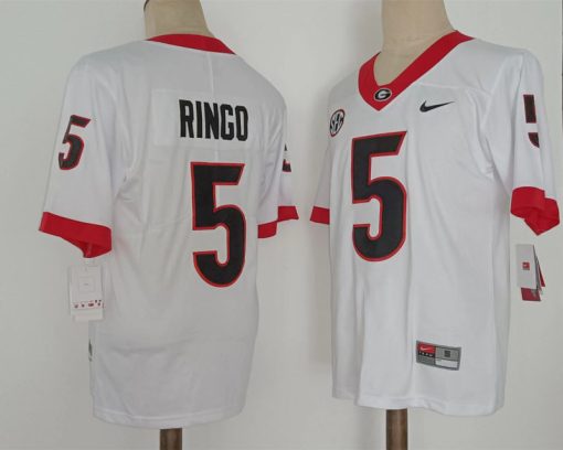 Georgia Bulldogs #5 Kelee Ringo NCAA Football Jersey White