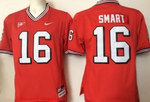 Georgia Bulldogs Coach #16 Kirby Smart Red Jersey Stitched