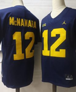 Michigan Wolverines #12 Mcnamara NCAA Football Jersey Navy