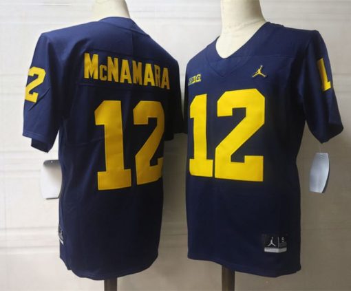 Michigan Wolverines #12 Mcnamara NCAA Football Jersey Navy