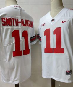 Ohio State Buckeyes #11 Smith-Njigba NCAA Football Jersey White
