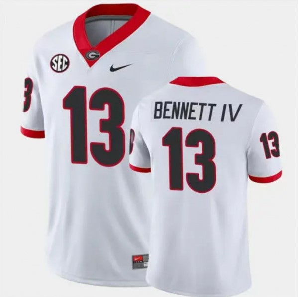 UGA #13 Stetson Bennett IV Jersey White College Football
