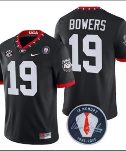 Georgia Bulldogs Brock Bowers #19 Jersey Honoring Vince Dooley Patch Black