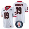 Georgia Bulldogs Brock Bowers #19 Jersey Honoring Vince Dooley Patch White