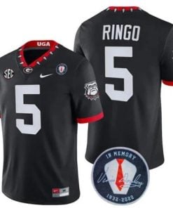 Georgia Bulldogs Kelee Ringo #5 Jersey Honoring Vince Dooley Patch Black