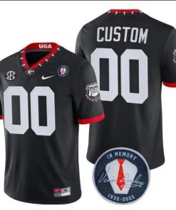 Georgia Bulldogs Players Jersey Honoring Vince Dooley Patch Custom Black