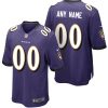 Baltimore Ravens Custom Game Jersey New Orchid Purple