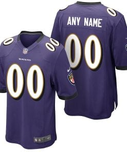Baltimore Ravens Custom Game Jersey New Orchid Purple