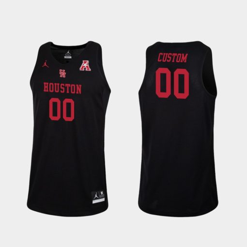 Custom Name Number Houston Cougars Black Replica College Basketball Jersey1