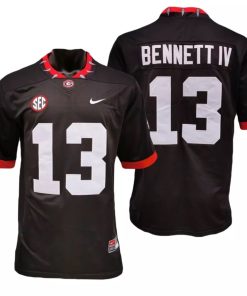 Georgia Bulldogs #13 Stetson Bennett IV Jersey Game College Football Black